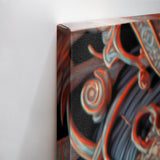 Nahaufnahme eines Leinwandbildes